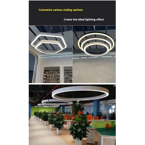 Adjustable Oval Suspended Dimmable Linear Led Light 1800mm For Gym Showroom