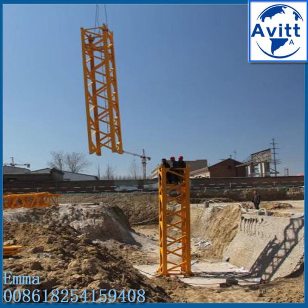 Grue à tour à tête marteau QTZ63 TC5013 5T Charge 35.5m Hauteur libre Section de mât S24