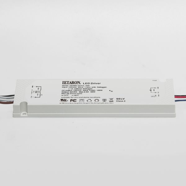 Over Current Protected 60W UL LED Power Supply with Defogger Relay Control