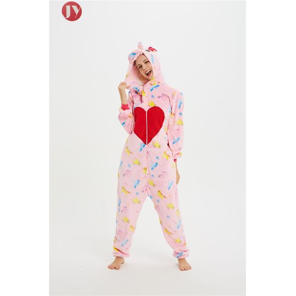 Unisex Kigurumi Onesie Adult Unicorn Pajamas Women Logo Added Embroidered