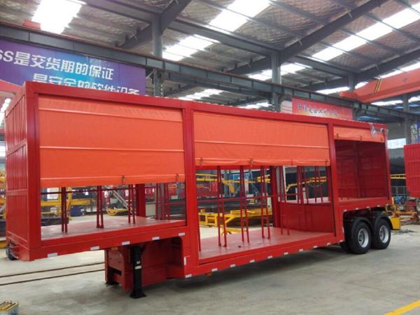 50t Curtain Side Van Open Light Cargo Semi Trailer Tread 1840mm