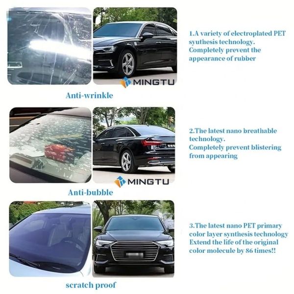 Mingtu NX50 Car Window Tint Film PET Nano Ceramic Window Film for Windshield Stickers
