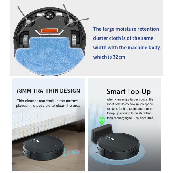 2020 V3S Pro Tuya APP and Remote Control Make Map Smart Self Cleaning Robot Cleaner