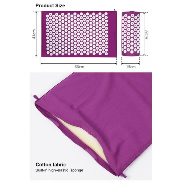 Relieve Stress Back Body Massage Yoga Acupuncture Mat With Pillow