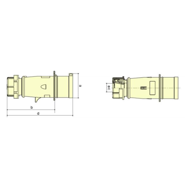 Copper pins with nickel plating IP44 Waterproof Industrial Plug16A 200-250V 32A 380-415V