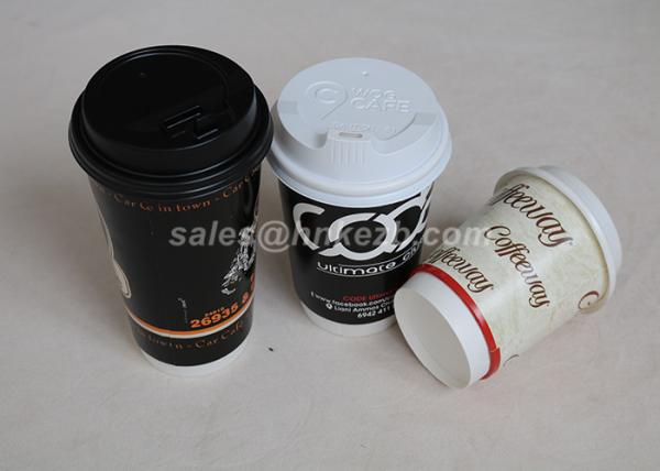 12oz Insulated Hot Drink Paper Cups , Hot Beverage Cups With Lids For Take Out Drinks