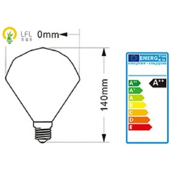 шарики СИД плоского диаманта 4В 2200К декоративные с золотым стеклом Д64*148мм