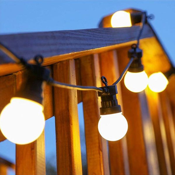 G50 LED String Lights Globe Hanging Loops Suspension Type Black Wire Connectable Indoor Outdoor Patio Lights Waterproof