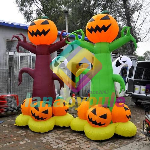 Party Decoration 0.55mm Inflatable Pumpkin Halloween With Light