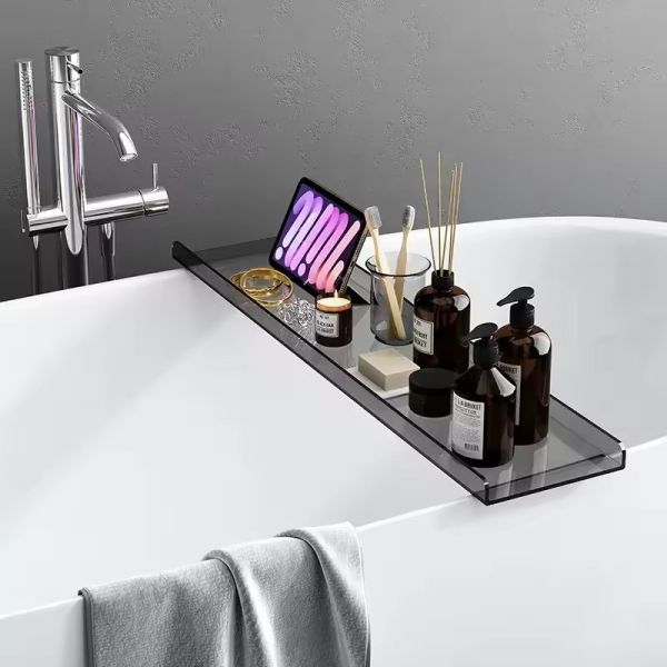 Custom Color Acrylic Bath Tray Crystal Shelf Lucite Bathtub Caddy OEM Logo
