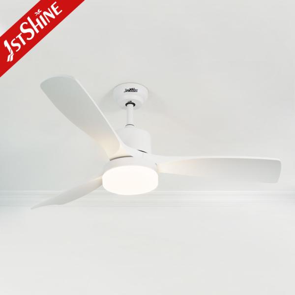 Home Office LED Ceiling Fan with Dimmable Light and Remote Control White ABS Blades