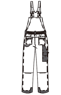 Elasticated Waistband Mens Work Uniforms 320gsm Bib Work Pants