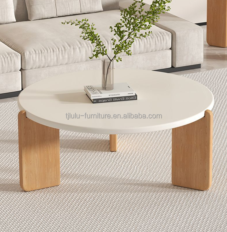 OEM Service Accepted Customize Modern Solid Wood Table Round Sets End Coffee Table Living Room Furniture Wooden Side Table