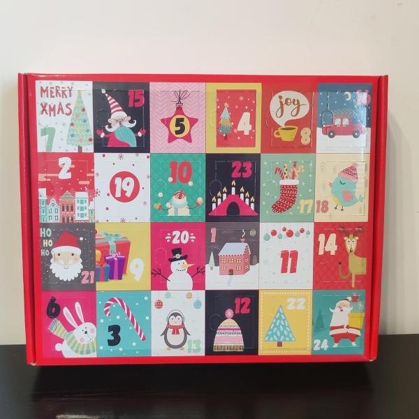 Corrugated Mailer Style Christmas Countdown Box For Toys And Gifts