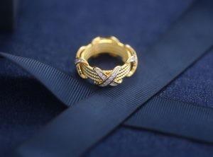 ODM 925 Silver 18K Gold Plated Ring Jewellery Zircon Eternity Band