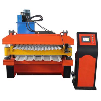 Corrugated Ppgi Double Layer Roll Forming Machine Full Automatic Plc Control