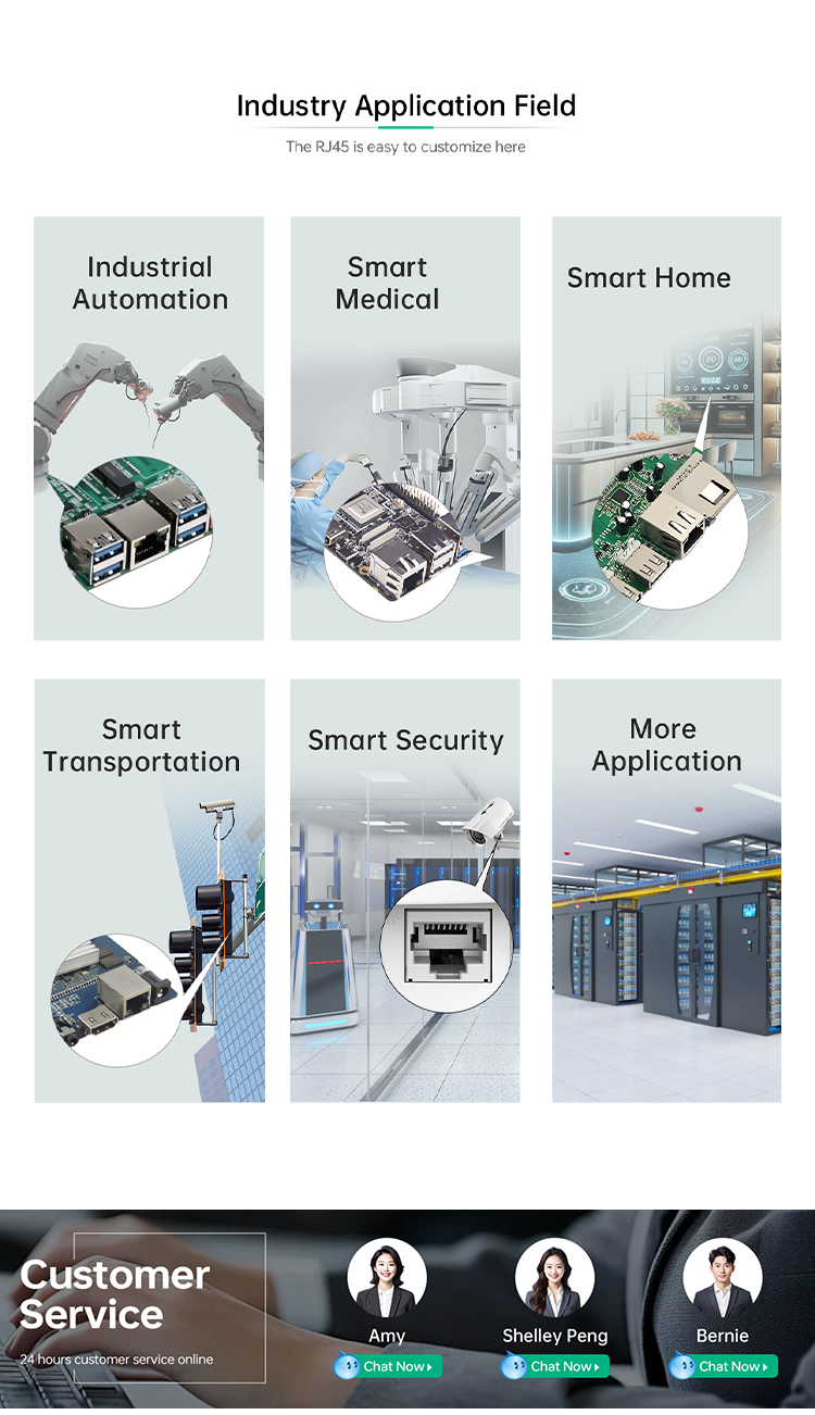Shielded Cat6 RJ45 Female Jack 6u Gold Plating Side Entry