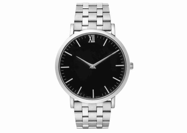 Polished Silver Chain Minimalist Modern Watches Simple Elegant Mens Watch