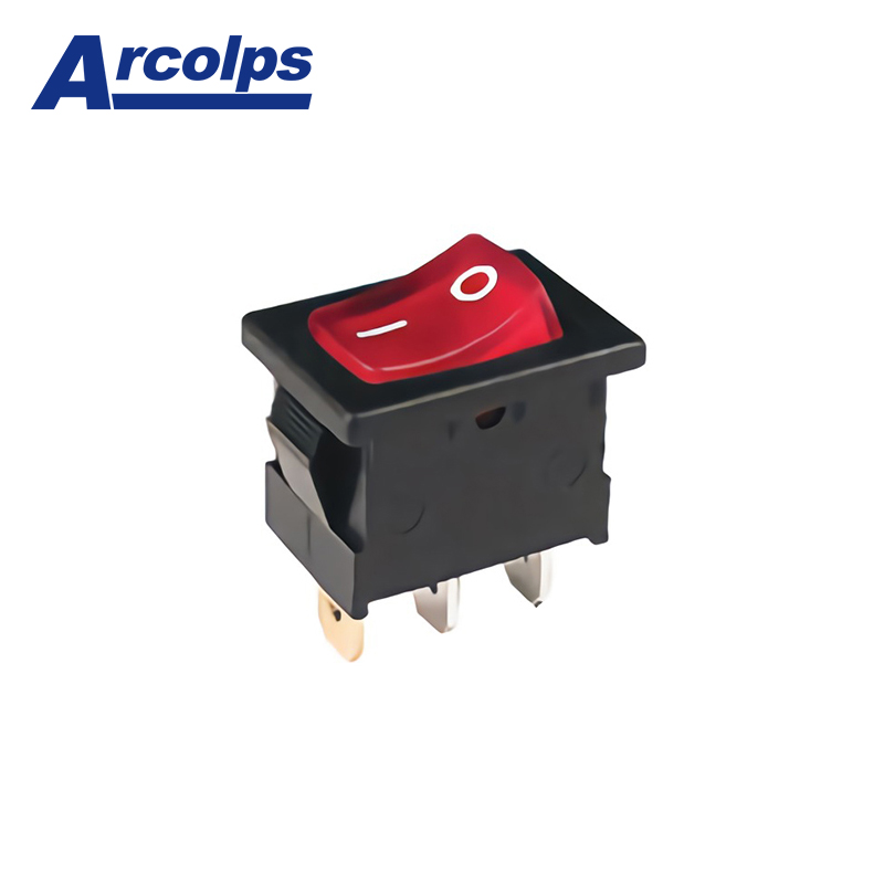 Arcolps RL3-3 Green Red Plastic Rocker Switch ON-OFF 3P SPST IP65 16A 250V Quick Connect for Automation