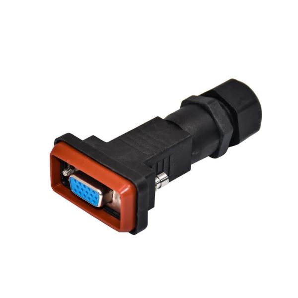 Pin impermeável video audio do conector de cabo 9 - conector secundário de 15 Pin Male Female D