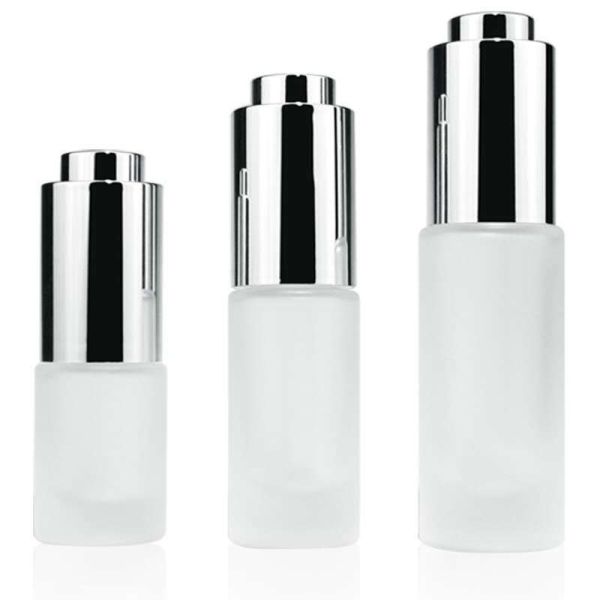Luxury Push-Button Dropper Glass Bottle 5ml 10ml 15ml for Essential Oils & Cosmetic Serums