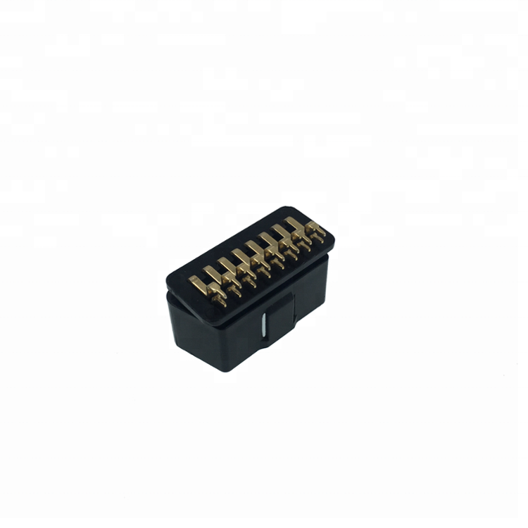 Customized ABS Plastic Right Angle Male OBD2 PCB Connector for Automotive Repair Tools and Customized Special Features