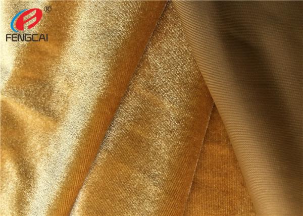 Tela de veludo do Spandex do poliéster do estiramento da maneira de Diamond Shiny 4 para o vestido