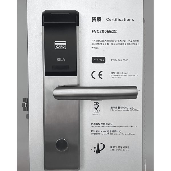 Silver RFID Smart Door Lock / 304 Stainless Steel Hotel Card Reader Door Locks