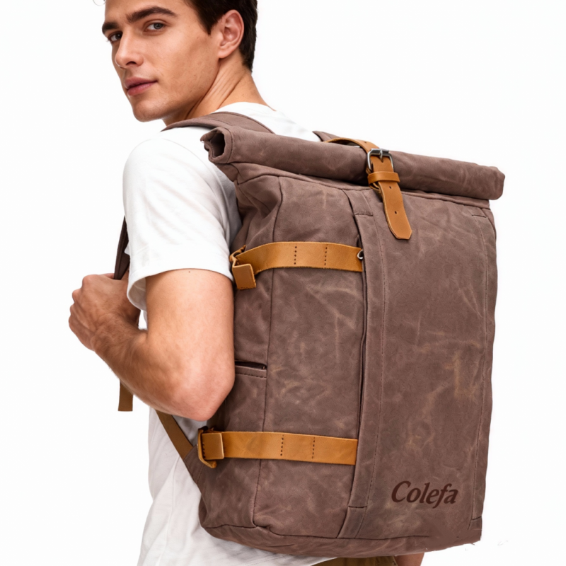 Colefa Versatile Top-rated Daypack Ergonomic Comfortable Rucksack Bags Practical High-capacity Durable Waxed Canvas Backpack