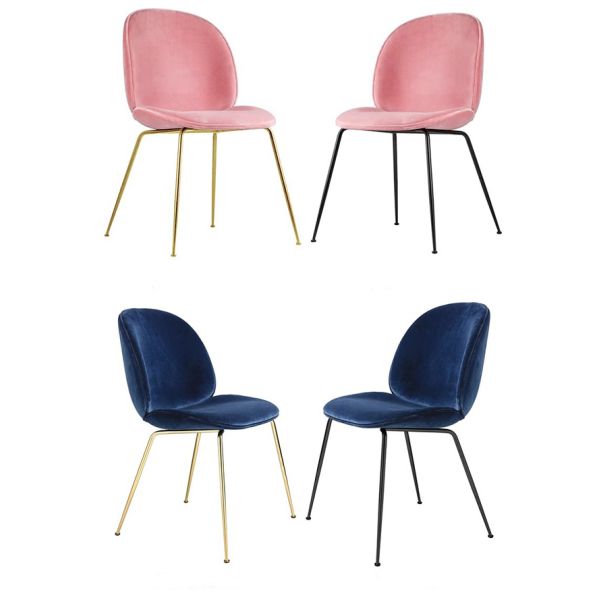 Modern Velvet Dining Chair with Gold Metal Legs for Restaurant Cafe Hotel Luxury Seating Furniture Commercial Wholesale