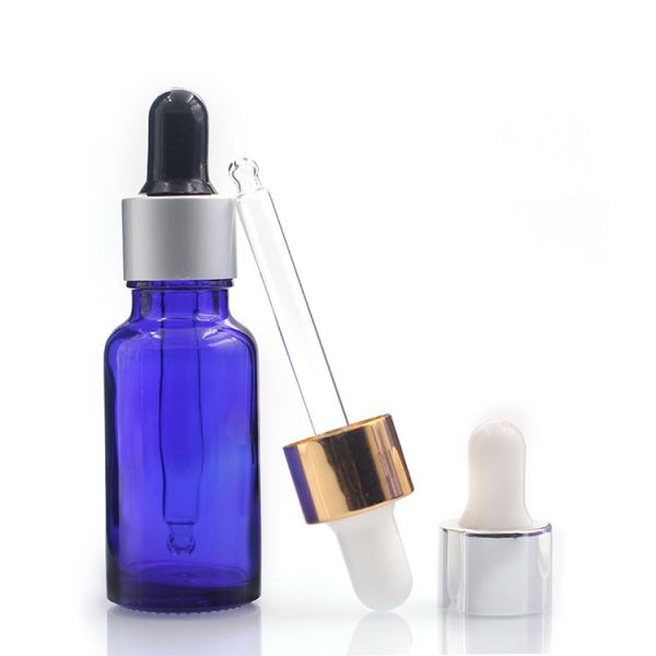 20ml Cosmetic Container Blue Essential Oil Glass Dropper Bottle Manufacturers