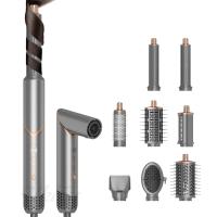 Profissional 8 em 1 estilista de cabelo escova de ar quente multi curling secagem endireitamento iões negativos dobragem conjunto de presente