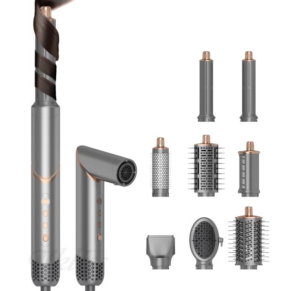 Embalagem de caixa-presente de alto desempenho adequada para viagens e uso doméstico Conjunto de secador de cabelo dobrável de design multi-bocal 8 em 1