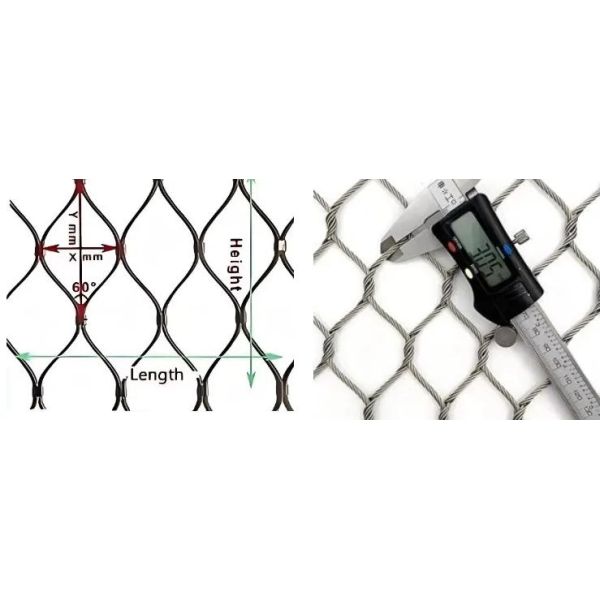 Flexible Animal Enclosure Stainless Steel Wire Rope Mesh Bird Netting