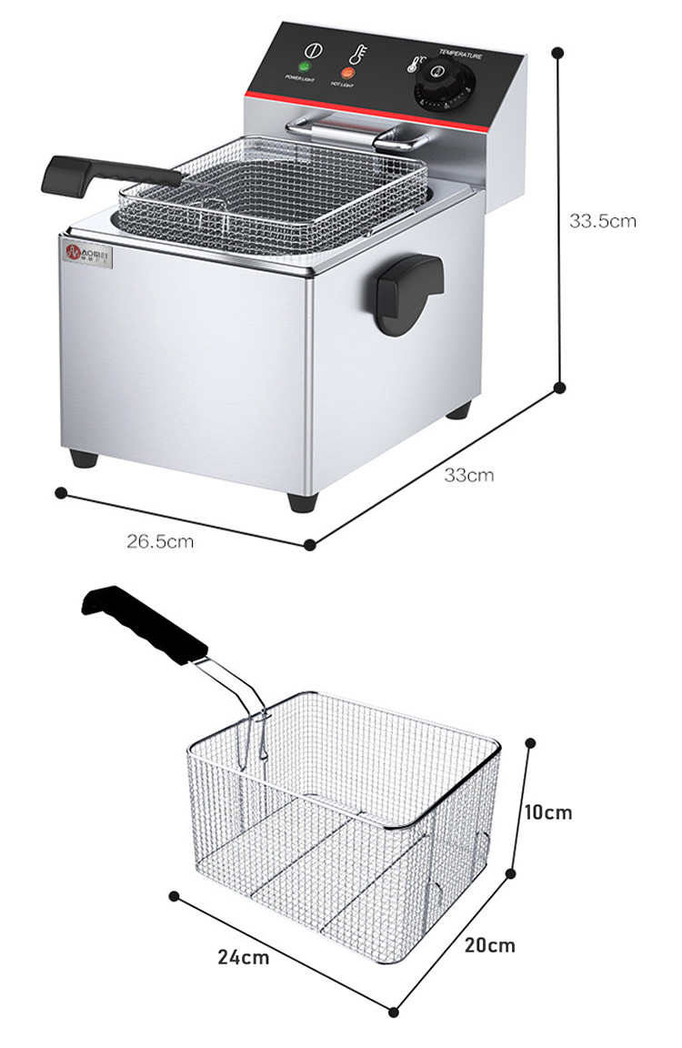 220в 8 литров Нержавеющая сталь Глубокая жарка Электрическая машина с регулируемой температурой