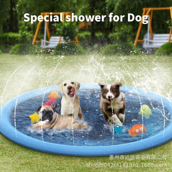 PVC Dog Splash Sprinkler Pad Foldable Dog Sprinkler Mat Outdoor