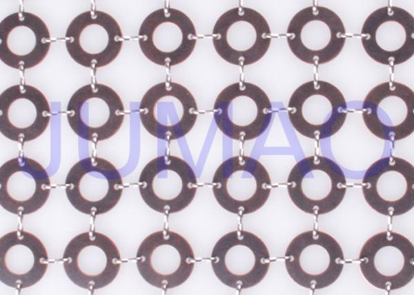 Interior / Exterior Hotel Metal Ring Curtain Fireproof With 0.8 Mm Thickness