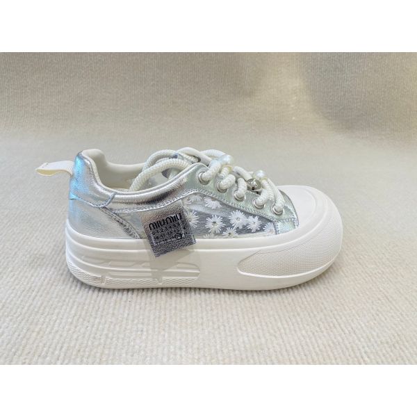 Pearl Flower Womens Leather Casual Shoes Breathable Soft And Heightening
