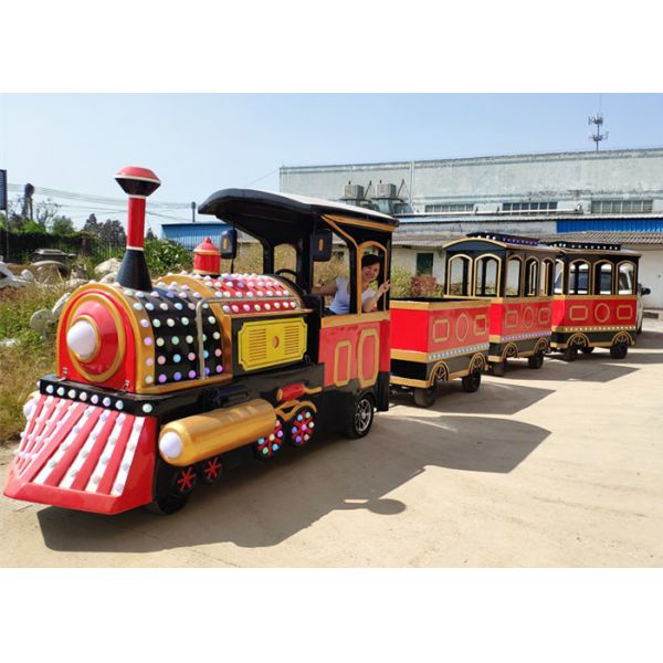 19 People Train Kiddie Ride Fiberglass Steel Material 3 KW Power