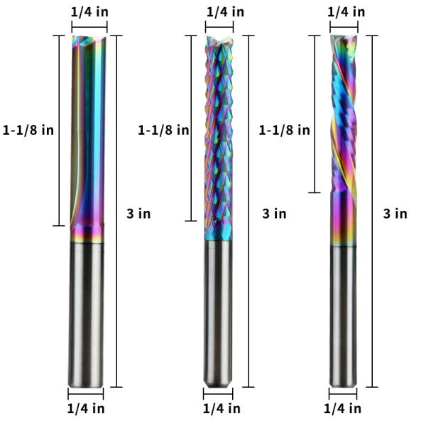 Set for WoodworkingCNC Milling Cutter Cutting Tool Router Bit Extreme Uselife Coated Solid Carbide