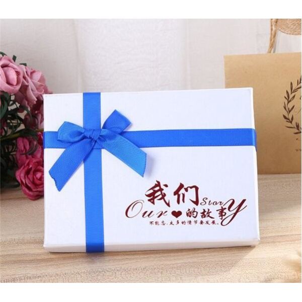 Luxury Wholesale Custom Packaging Paper Gift Box with Ribbon,wedding paper jewellery white gift box with ribbon closure