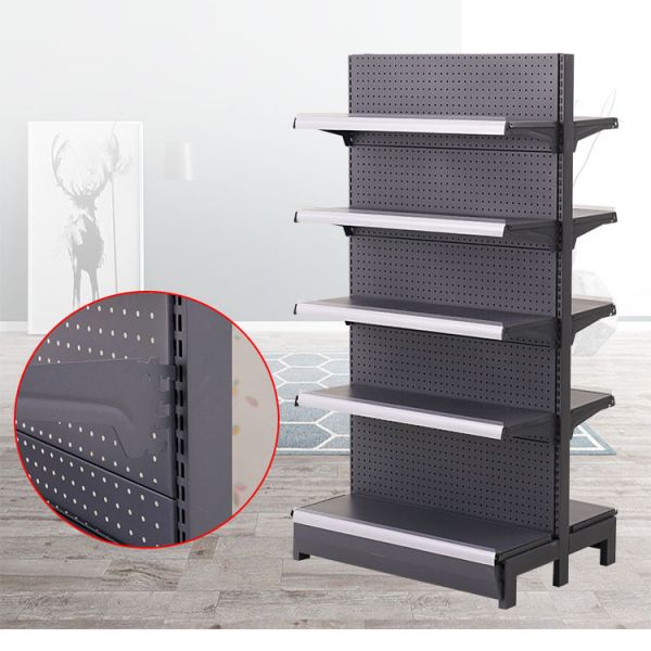 Movable Supermarket Gondola Shelving Heavy Duty Style with Durable Powder Coated Finish