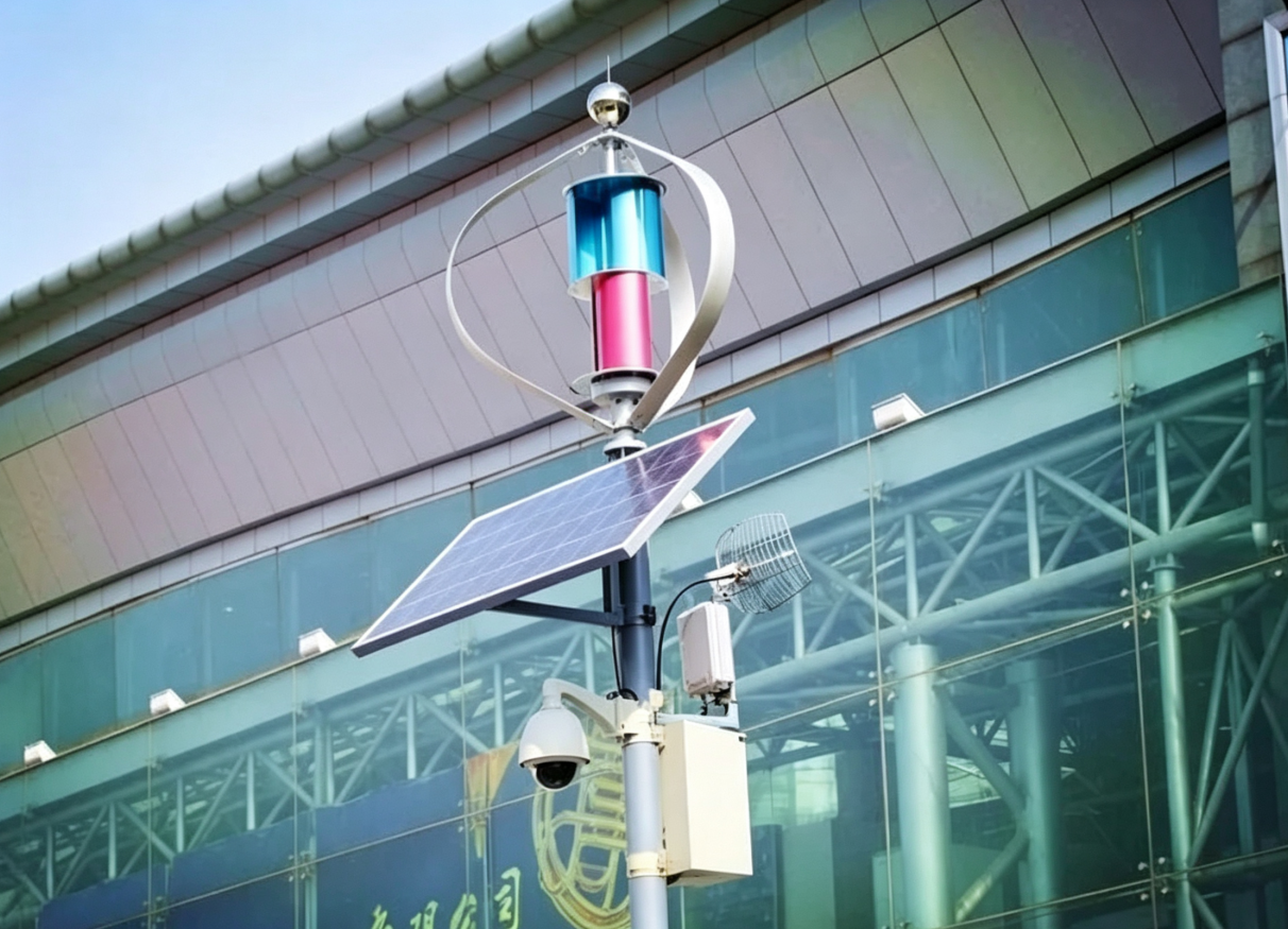 VAWT Maglev Wind Solar Hybrid Street Light System for Residential Area , Park Lot