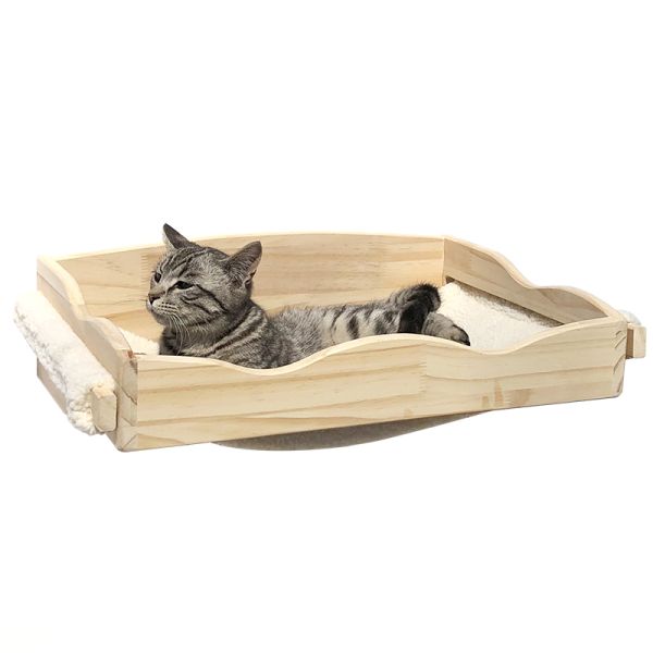Cat Hammock with Two Removable Covers and Raised Wooden Frame Customized Logo Acceptable