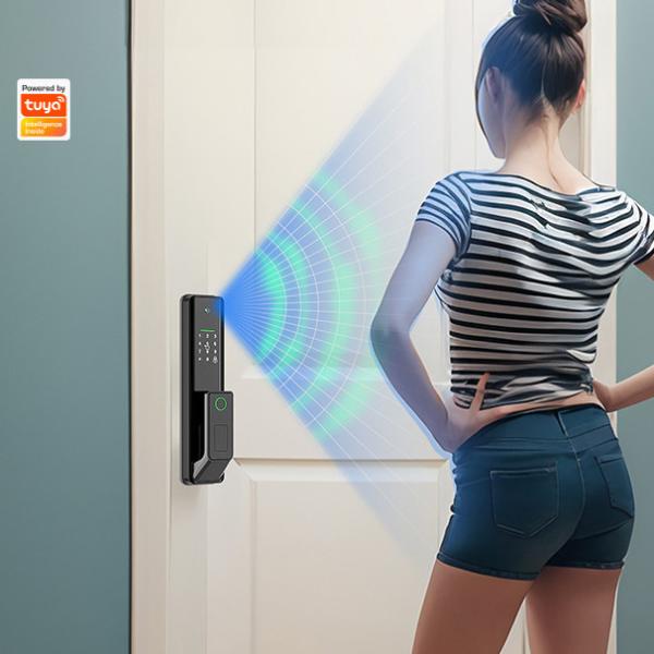 Antitheft Alarm Tuya Smart Door Lock With Camera Password RFID Card Multifunction Unlock