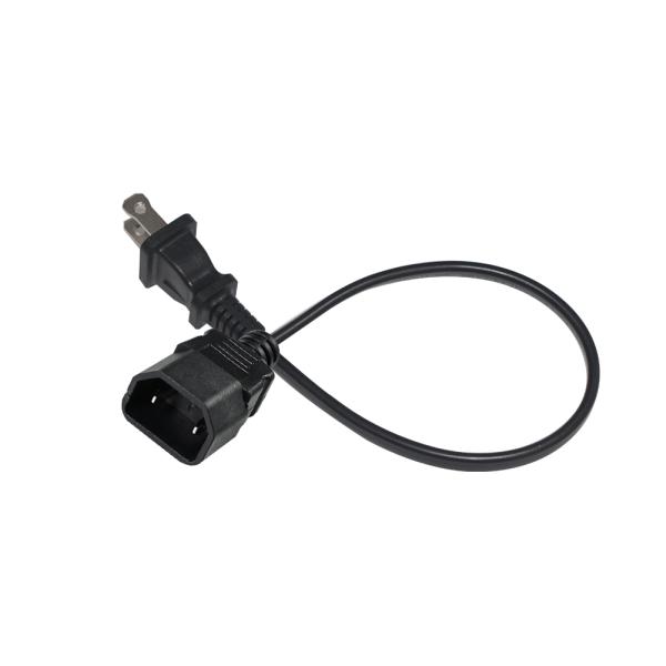 Right Angle C7 to C18 Power Cable-IEC AC Adapter Cord for Small Appliance, Monitor, Space-Saving Power Connection