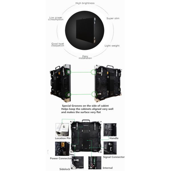 3840Hz 3.91mm Led Rental Display , Stage Concert Led Display Seamless Splicing