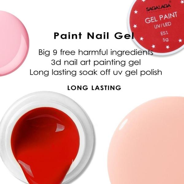 UV Gel Painting Pod Pink Paints for One Stroke Nails No Wipe Gel Design