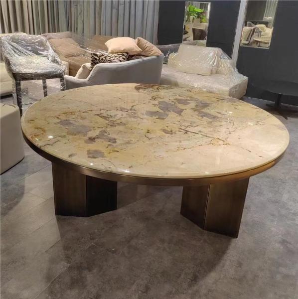 A mesa de jantar luxuosa contemporânea redonda superior do mármore da cozinha ajustou 6