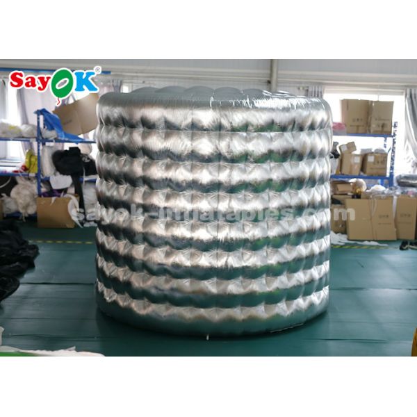 Event Booth Displays External Silver / Black Oval Inflatable Picture Booth With Blower 3.3*2.5*2.4m